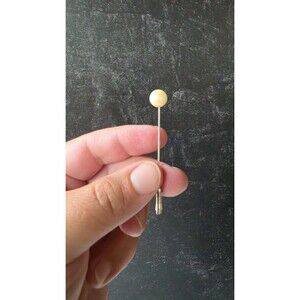 Faux Pearl Silver Tone Metal Stick Pin Vintage Costume Jewelry READ Description